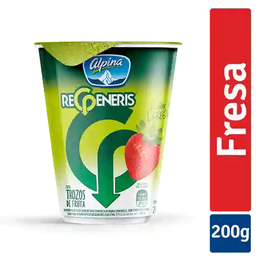 Alimento Lácteo Regeneris Trozos Fresa Vaso 200g