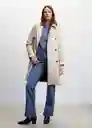 Gabardina Trench Polanapu Crudo Talla XL Mujer Mango