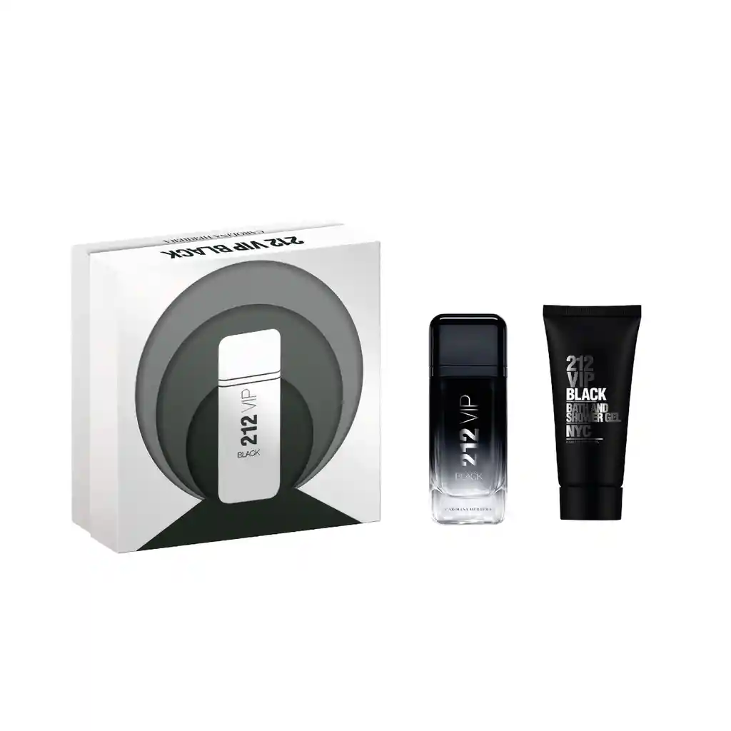 Carolina Herrera Set Perfume Vip Black + After Shower Hombre 212