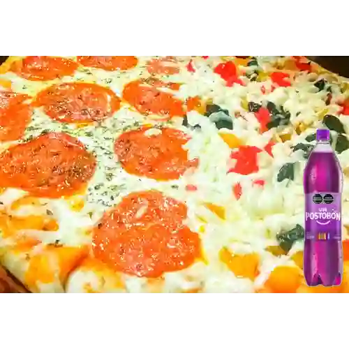 Combo Pizza Mediana de 40 Cm + Uva Postobon 1.5 l