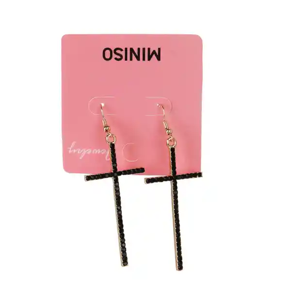 Arete Cruces Lisa y Strass Miniso