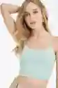 Crop Top Tiras Malibu Color Verde Marino Talla M Ragged