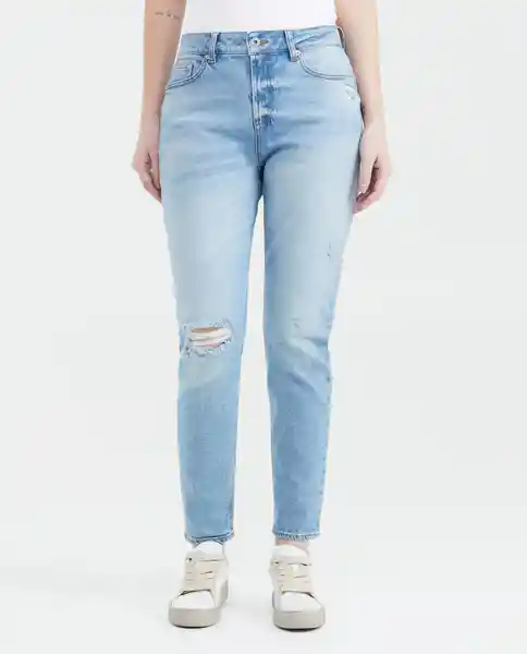 Jean Medium Rise Boy Fit CL Mujer Azul Frances 8 Chevignon