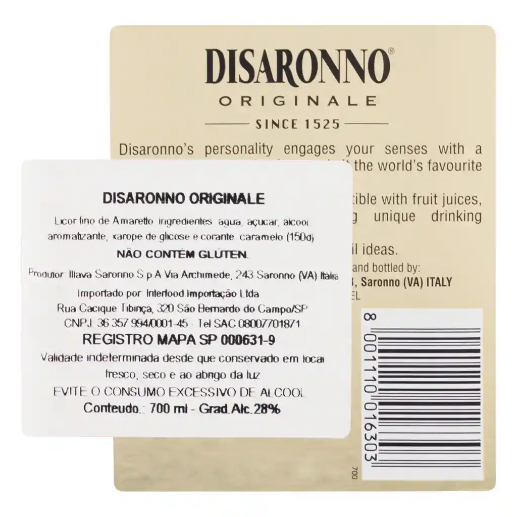 Disaronno Licor Original Italiano
