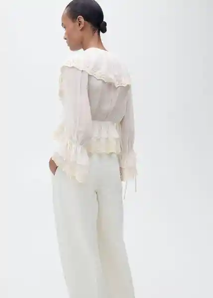 Blusa Bambina Crudo Talla M Mujer Mango