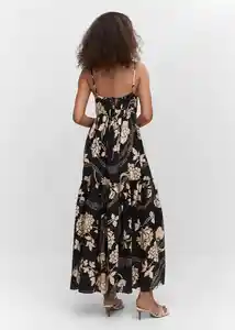 Vestido Fleur Negro Talla 18 Mujer Mango