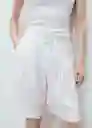 Bermuda Samari Blanco Talla 38 Mujer Mango