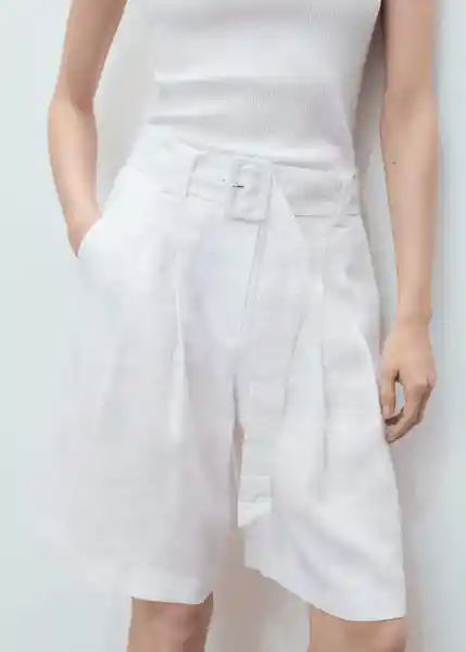 Bermuda Samari Blanco Talla 38 Mujer Mango