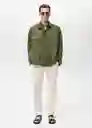 Camisa Parrot Verde Talla L Hombre Mango