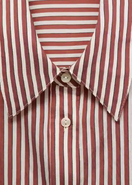 Camisa Zaha Marrón Talla M Mujer Mango