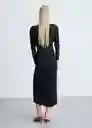 Vestido Frunci Negro Talla S Mujer Mango