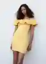 Vestido Gaste Amarillo Talla M Mujer Mango