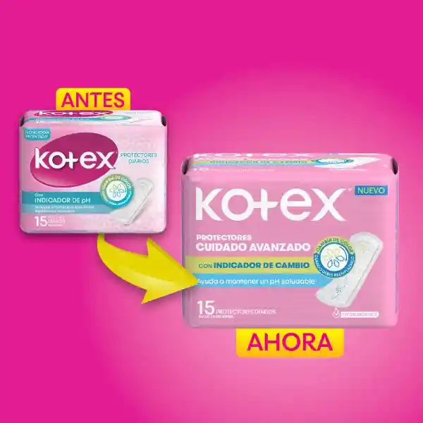 Protectores Cuidado Avanzado Kotex Indicador de Cambio 150 Und