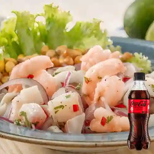Combo Ceviche Mixto + Coca Cola Sin Azúcar 400 ml