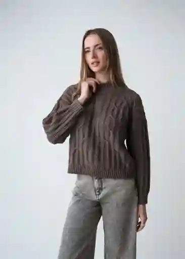 Tejido Mujer Gris Cable Talla M Naf Naf