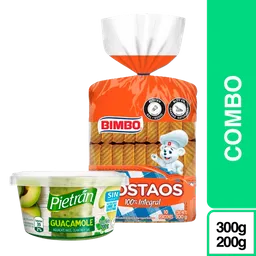 Combo Tostaos Integral Bimbo 300g + Pietran Aderezo de Guacamole