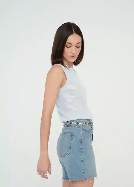 Tejido Mujer Azul Helada Claro Talla S 589g014 Naf Naf