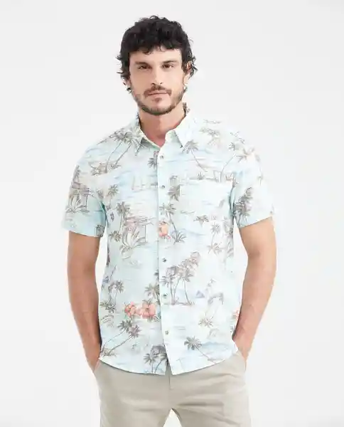 Camiseta Palm Trees Azul Ilusión Claro T. M Chevignon