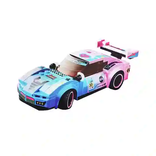 Bloque de Construcción Coche de Carreras 3 en 1 Rosa Miniso