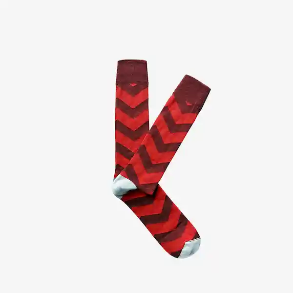 Giraffe Cool Medias Zig-Zag Vinotinto y Rojo Talla 9-11