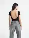  Camiseta Mujer Negro Puro Ultraoscuro Talla M Naf-Naf 