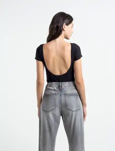  Camiseta Mujer Negro Puro Ultraoscuro Talla M Naf-Naf 