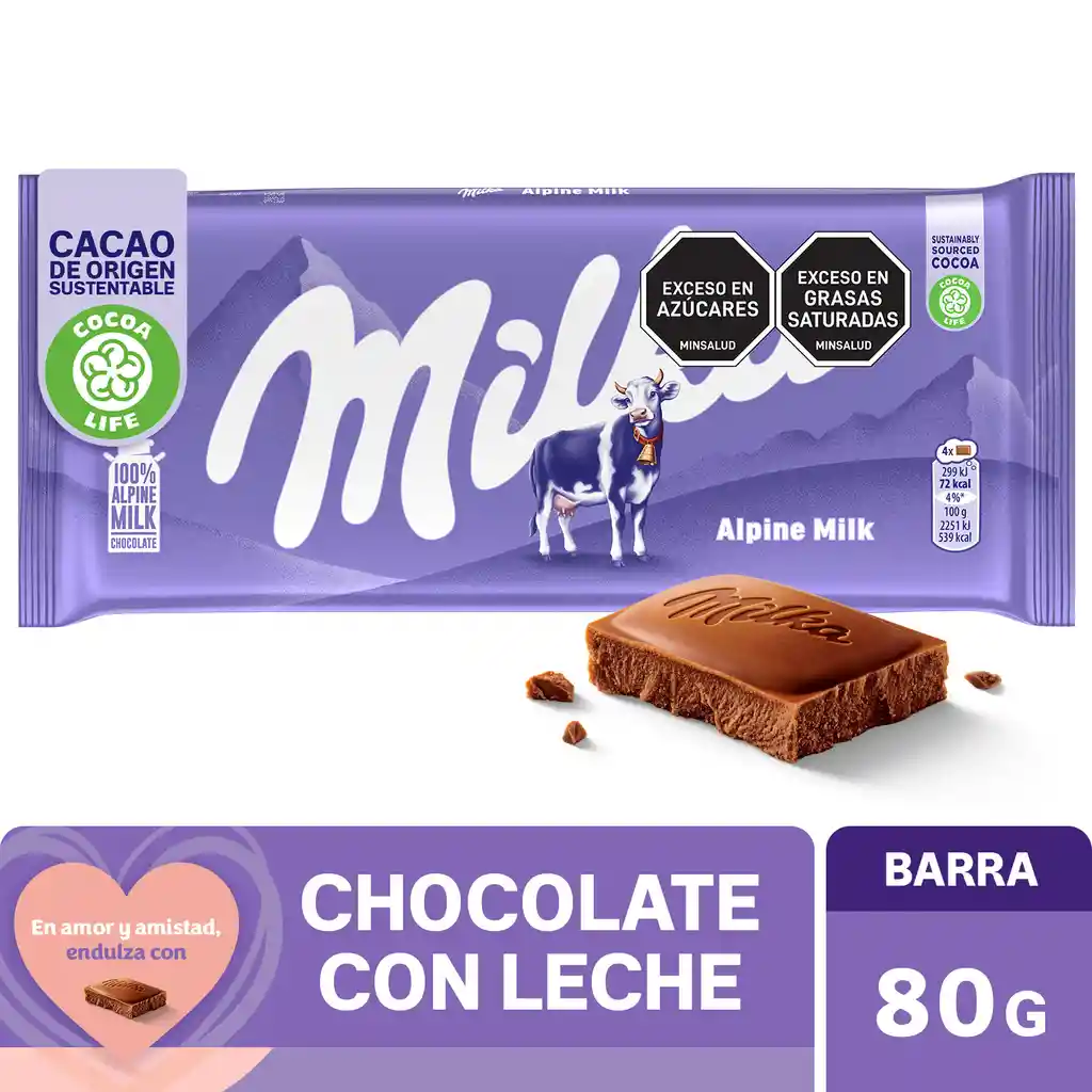 Milka Chocolate de Leche Alpina 80 g