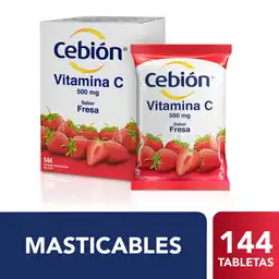 Cebion Merck Vitamina C Sabor Fresa en Tabletas Masticables