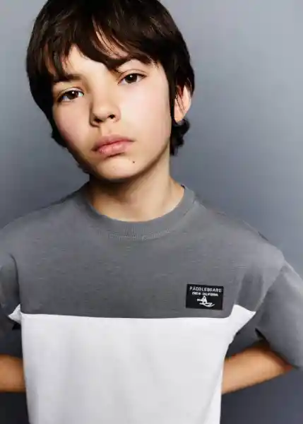 Camiseta Block Antracita Talla 06 Niño Mango