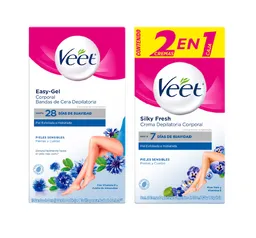 Veet Bandas de Cera Fria + Veet Crema Depilatoria Corporal
