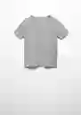 Camiseta Chalapi Gris Medio Vigoré Talla XS Mujer Mango