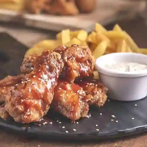 12 Alitas Crocantes Bbq + Francesa