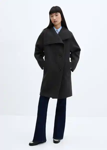Abrigo Conguito Gris Talla XL Mujer Mango