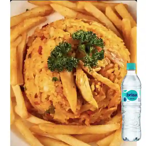 Combo Arroz con Pollo + Brisa Sin Gas 600ML