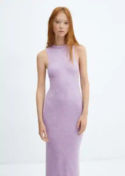 Vestido Vals Malva Talla M Mujer Mango