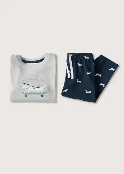 Pijama Pack Dog Gris Medio Vigore Talla 70 Niños Mango