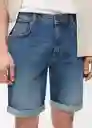 Bermuda Rock Tejano Oscuro Talla 42 Hombre Mango