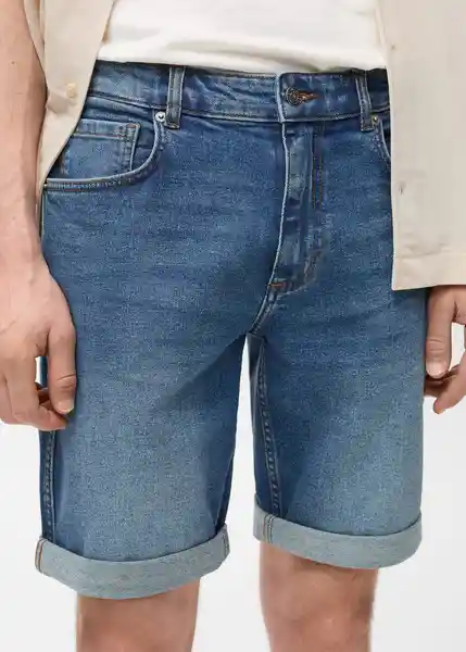 Bermuda Rock Tejano Oscuro Talla 42 Hombre Mango