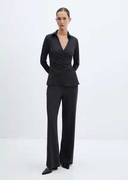 Blusa Belinda Antracita Talla S Mujer Mango