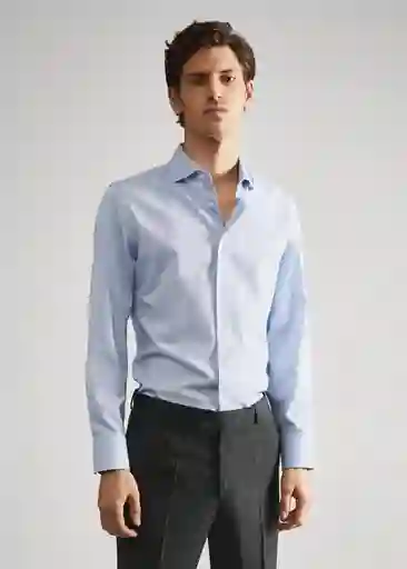 Camisa Emporda Celeste Talla XXL Hombre Mango