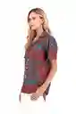 Camisa Wonder Palmeras Terracota XS Mercedes Campuzano