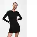 Vestido Corso Negro Talla M Mujer Mango