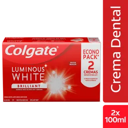 Crema Dental Colgate Luminous White Brilliant White 75 ml x 2