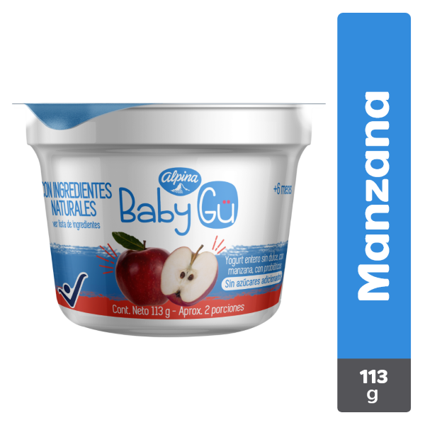 Baby Gu Yogurt Natural Manzana 113g