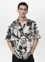 Camisa Pavone Negro Talla M Hombre Mango
