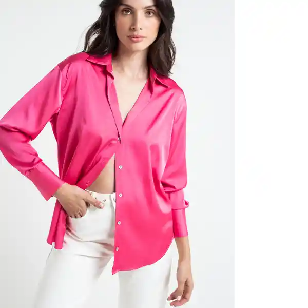 Camisa Pure Mujer Rosa Fandango Oscuro Talla M 512E340 Naf Naf