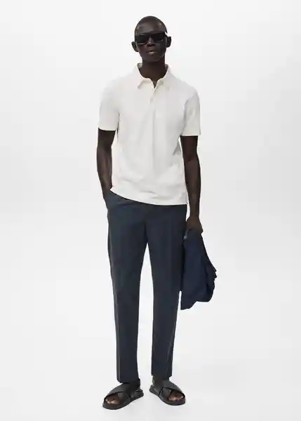 Camiseta Polo Ezequi Offwhite Talla M Hombre Mango