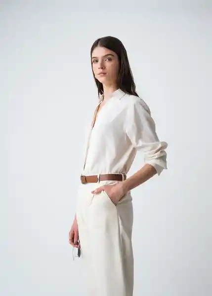 Camisa Tusty Mujer Crudo Abedul Claro Talla S 413G397 Naf Naf