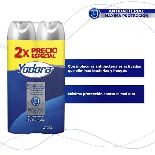 Yodora Desodorante para pies Máxima Protección en Aerosol 