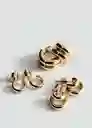 Pack Pendientes Tana Oro Talla 99 Mujer Mango